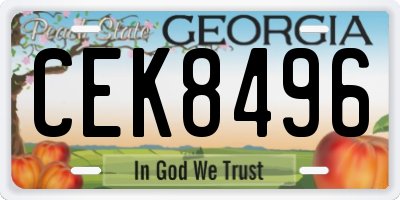 GA license plate CEK8496