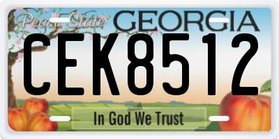 GA license plate CEK8512