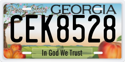 GA license plate CEK8528