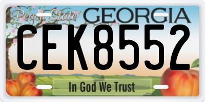 GA license plate CEK8552