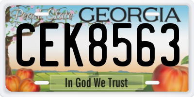 GA license plate CEK8563