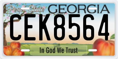 GA license plate CEK8564