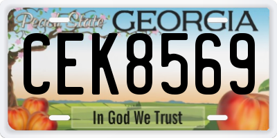 GA license plate CEK8569