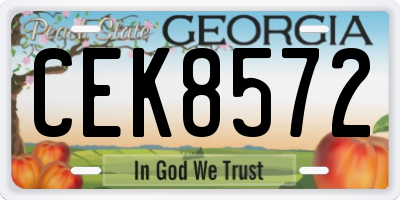 GA license plate CEK8572