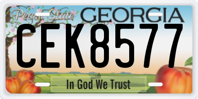 GA license plate CEK8577