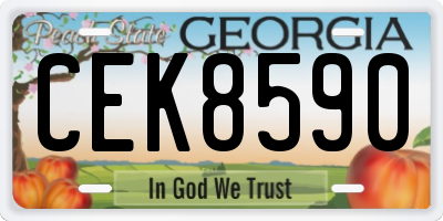 GA license plate CEK8590