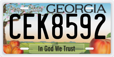 GA license plate CEK8592