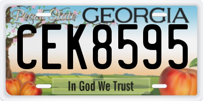 GA license plate CEK8595