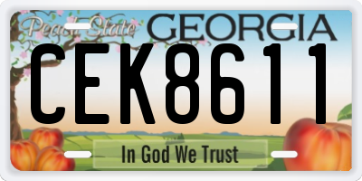 GA license plate CEK8611