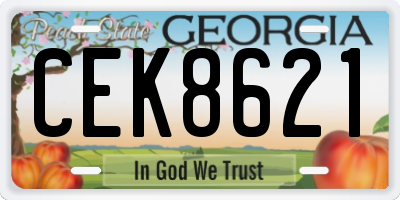 GA license plate CEK8621