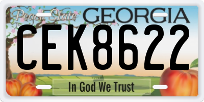 GA license plate CEK8622