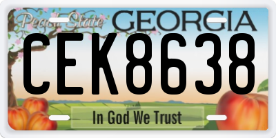 GA license plate CEK8638