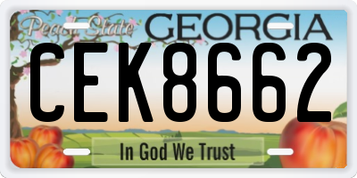 GA license plate CEK8662
