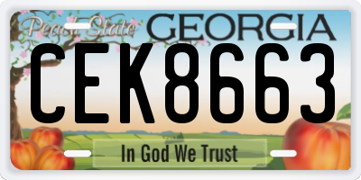 GA license plate CEK8663