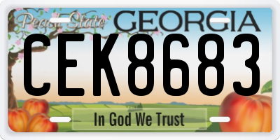 GA license plate CEK8683