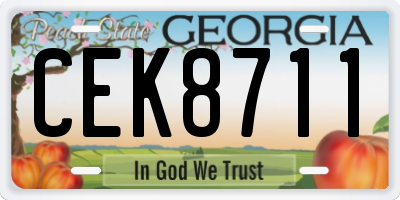 GA license plate CEK8711