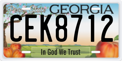 GA license plate CEK8712