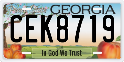 GA license plate CEK8719
