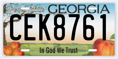 GA license plate CEK8761