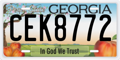 GA license plate CEK8772
