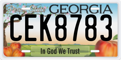 GA license plate CEK8783