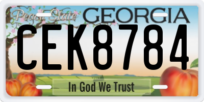 GA license plate CEK8784