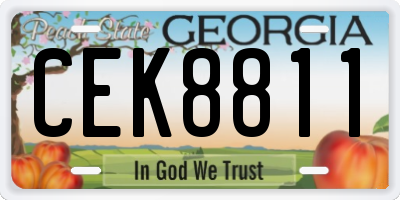 GA license plate CEK8811