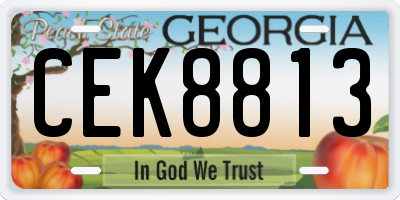 GA license plate CEK8813