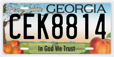 GA license plate CEK8814