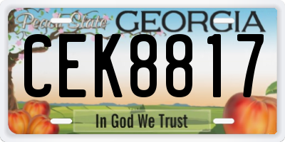 GA license plate CEK8817