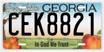 GA license plate CEK8821