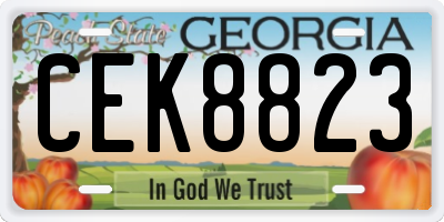 GA license plate CEK8823