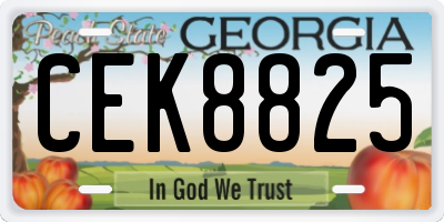 GA license plate CEK8825
