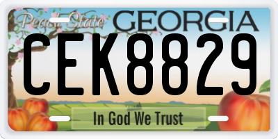 GA license plate CEK8829