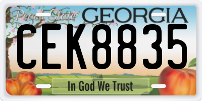 GA license plate CEK8835