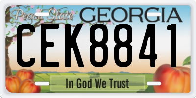 GA license plate CEK8841