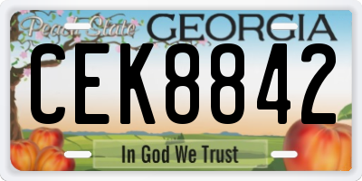 GA license plate CEK8842