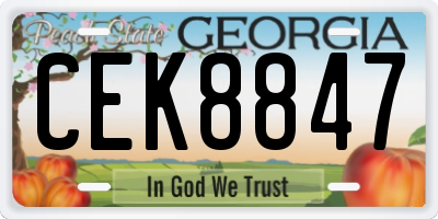 GA license plate CEK8847