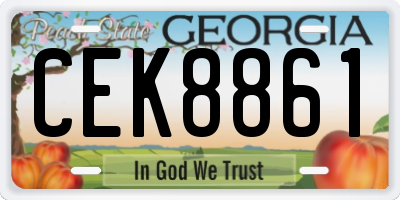 GA license plate CEK8861