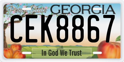 GA license plate CEK8867