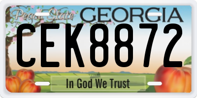 GA license plate CEK8872