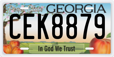 GA license plate CEK8879