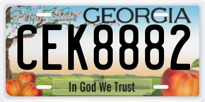 GA license plate CEK8882
