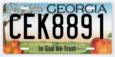 GA license plate CEK8891