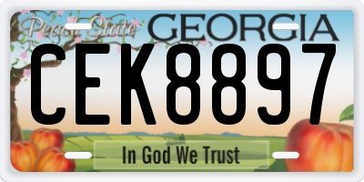 GA license plate CEK8897