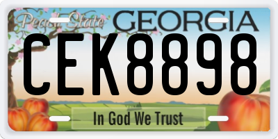 GA license plate CEK8898