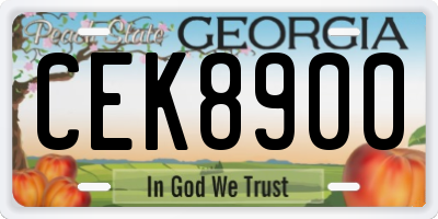 GA license plate CEK8900