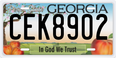 GA license plate CEK8902