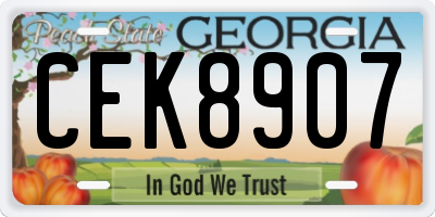 GA license plate CEK8907