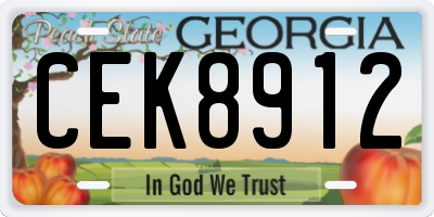 GA license plate CEK8912